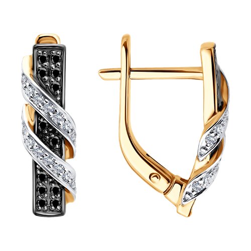 Серьги из красного золота с бриллиантами