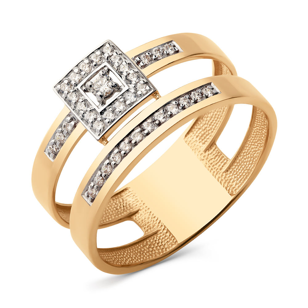 Кольцо из красного золота с фианитами Ювелирное изделие - Кольцо из красного золота с фианитами в магазине Best-Gold 145401