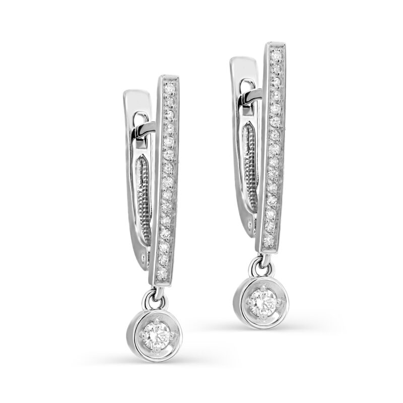 Серьги из белого золота с бриллиантами Ювелирное изделие - Серьги из белого золота с бриллиантами в магазине Best-Gold 142397