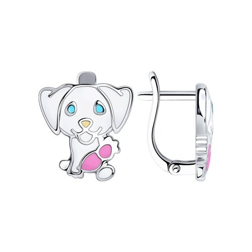 Серьги из серебра с эмалью Ювелирное изделие - Серьги из серебра с эмалью в магазине Best-Gold 102339