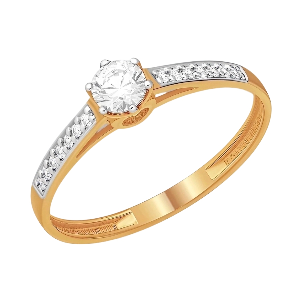 Ювелирное изделие - Кольцо из красного золота с фианитами в магазине Best-Gold 111280