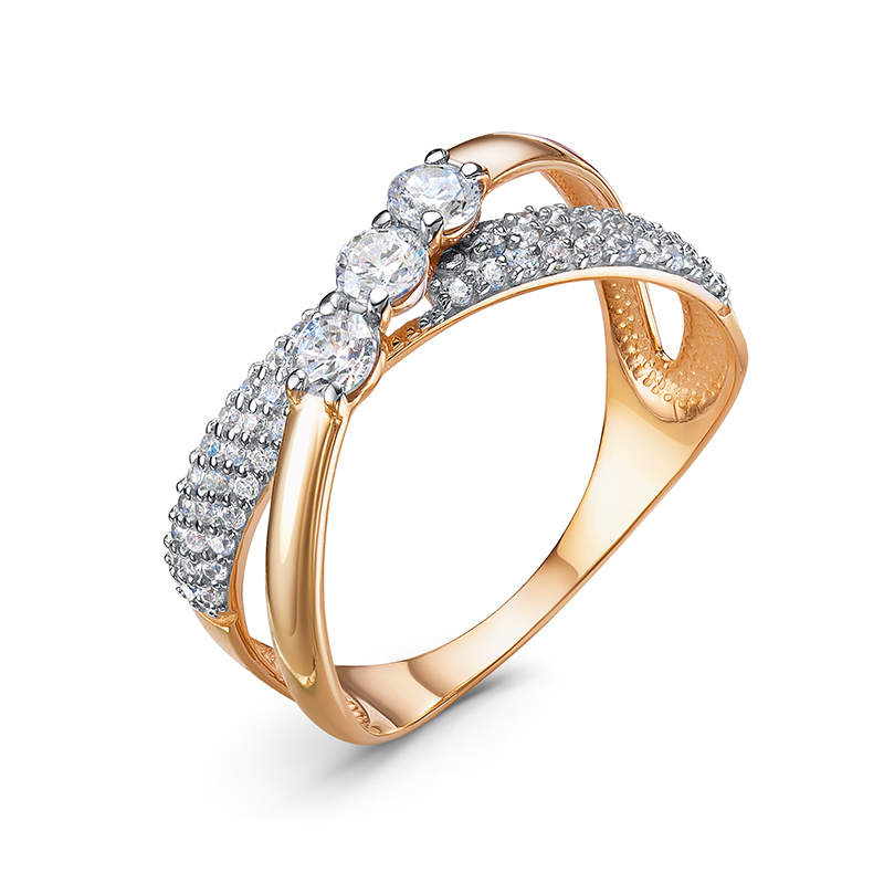 Кольцо из красного золота с фианитами Ювелирное изделие - Кольцо из красного золота с фианитами в магазине Best-Gold 029863