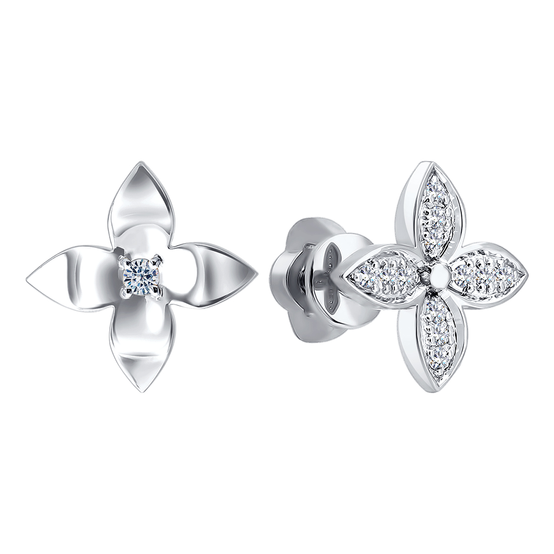 Серьги из белого золота с бриллиантами Ювелирное изделие - Серьги из белого золота с бриллиантами в магазине Best-Gold 153567