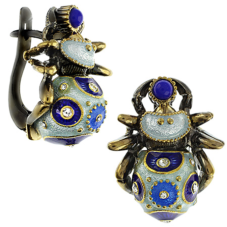 Серьги из серебра с ювелирным стеклом Ювелирное изделие - Серьги из серебра с ювелирным стеклом в магазине Best-Gold 124152