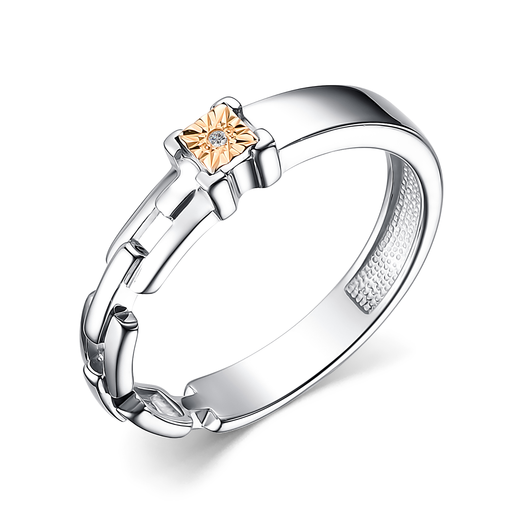 Кольцо из серебра с бриллиантом Ювелирное изделие - Кольцо из серебра с бриллиантом в магазине Best-Gold 134714