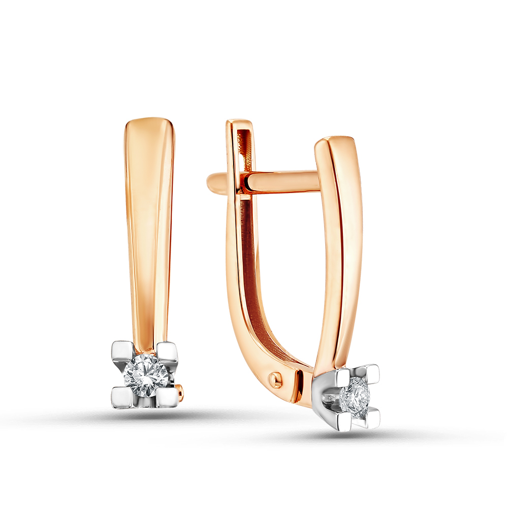 Серьги из красного золота с бриллиантами