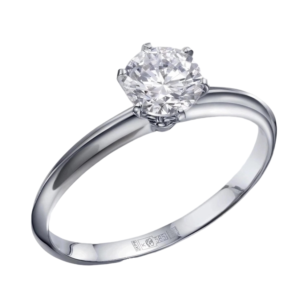 Ювелирное изделие - Кольцо помолвочное из белого золота с бриллиантом в магазине Best-Gold 127139