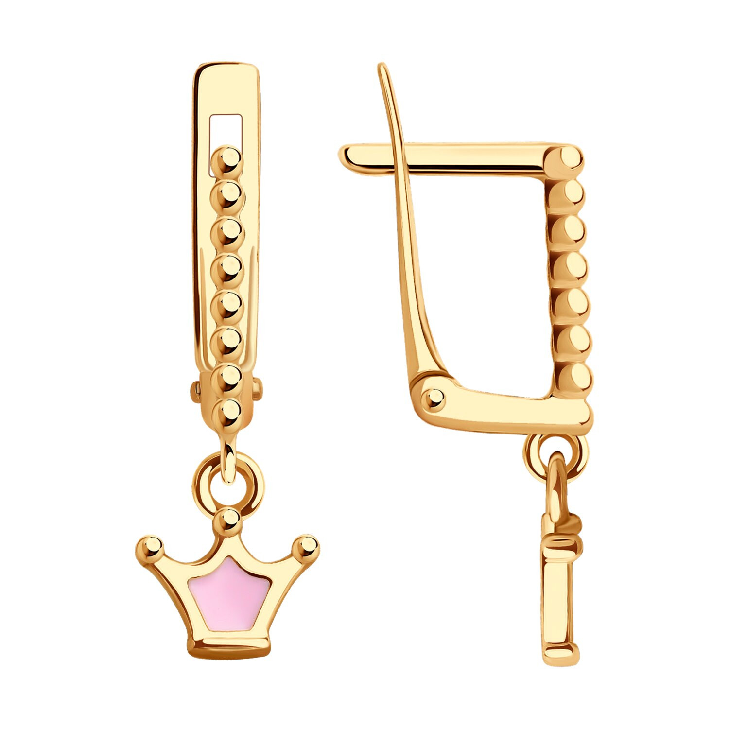 Серьги из красного золота с эмалью Ювелирное изделие - Серьги из красного золота с эмалью в магазине Best-Gold 031932