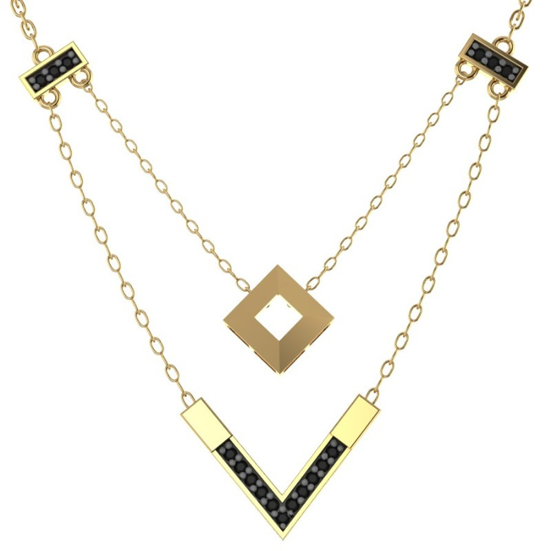 Ювелирное изделие - Колье из красного золота с фианитами в магазине Best-Gold 033896