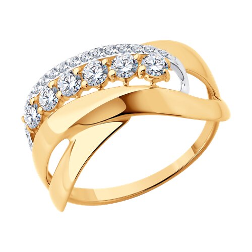 Кольцо из красного золота с фианитами Ювелирное изделие - Кольцо из красного золота с фианитами в магазине Best-Gold 145868