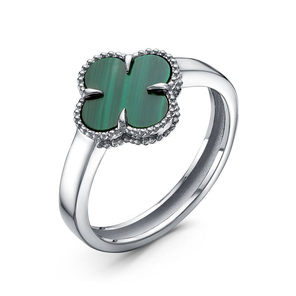 Кольцо из серебра с малахитом