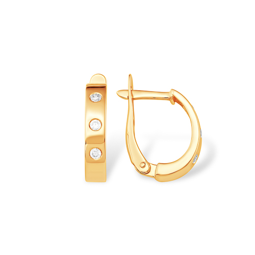 Серьги из желтого золота с фианитами Ювелирное изделие - Серьги из желтого золота с фианитами в магазине Best-Gold 142720