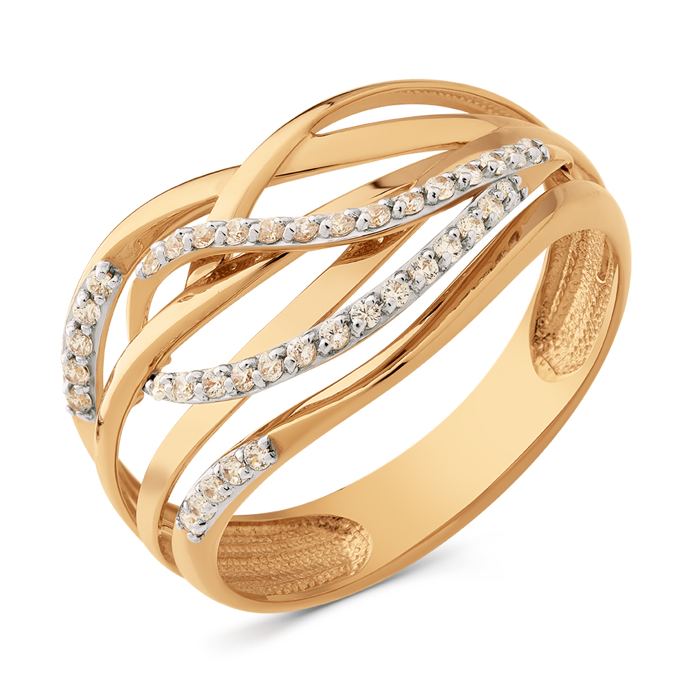 Ювелирное изделие - Кольцо из красного золота с фианитами в магазине Best-Gold 155377