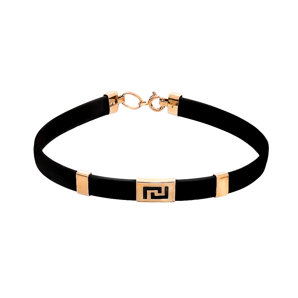 Браслет из каучука с золотом Ювелирное изделие - Браслет из каучука с золотом в магазине Best-Gold 014188