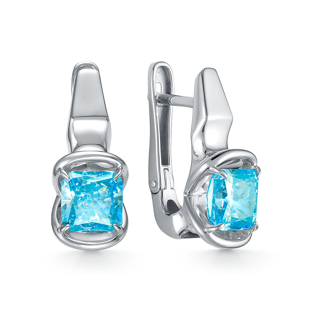 Серьги из серебра с бриллианитами
