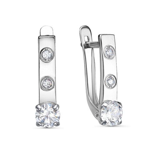 Серьги из белого золота с фианитами Ювелирное изделие - Серьги из белого золота с фианитами в магазине Best-Gold 028639