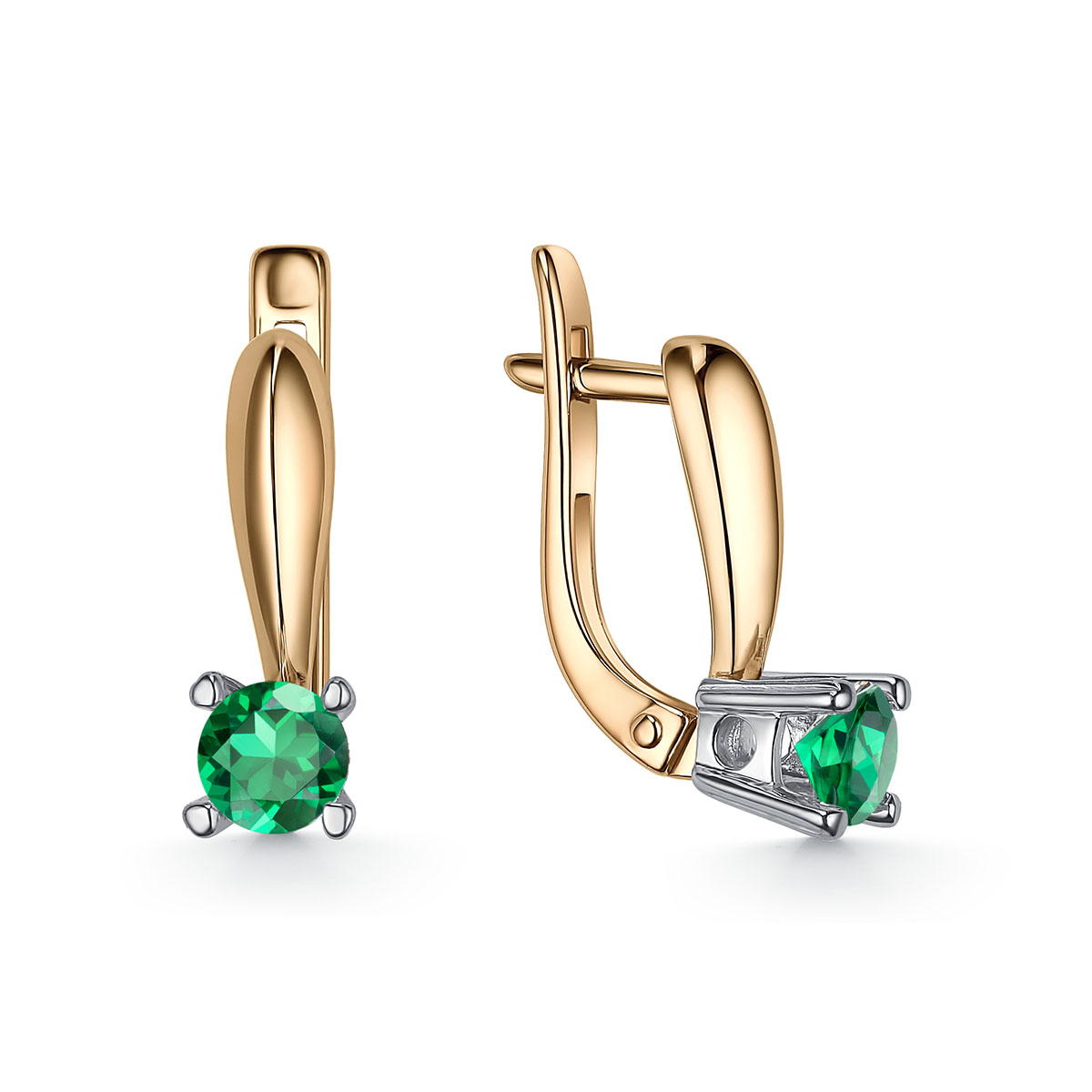 Серьги из красного золота с изумрудами Ювелирное изделие - Серьги из красного золота с изумрудами в магазине Best-Gold 153576