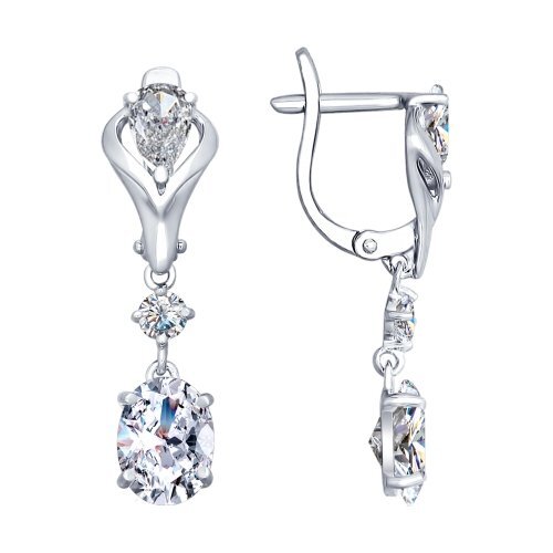 Серьги из серебра с фианитами Ювелирное изделие - Серьги из серебра с фианитами в магазине Best-Gold 017237