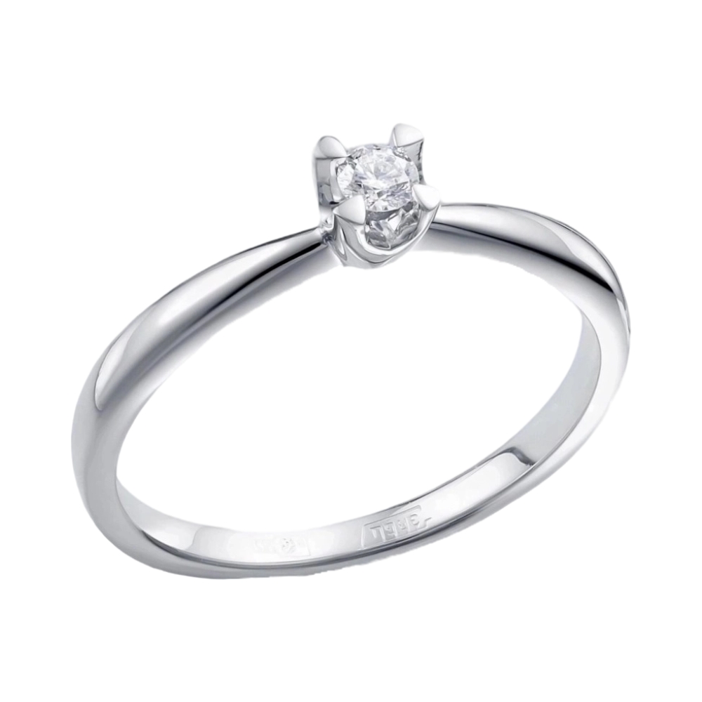 Ювелирное изделие - Помолвочное кольцо из белого золота с бриллиантом в магазине Best-Gold 145787