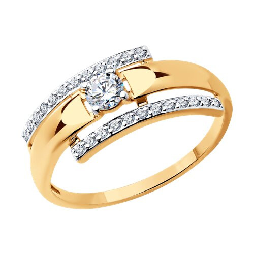 Кольцо из красного золота с фианитами Ювелирное изделие - Кольцо из красного золота с фианитами в магазине Best-Gold 031186