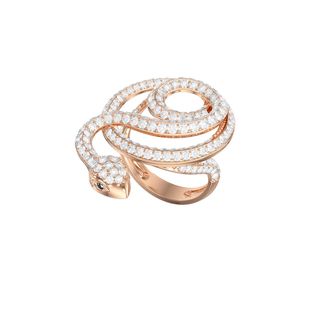 Кольцо из красного золота с фианитами Ювелирное изделие - Кольцо из красного золота с фианитами в магазине Best-Gold 028538