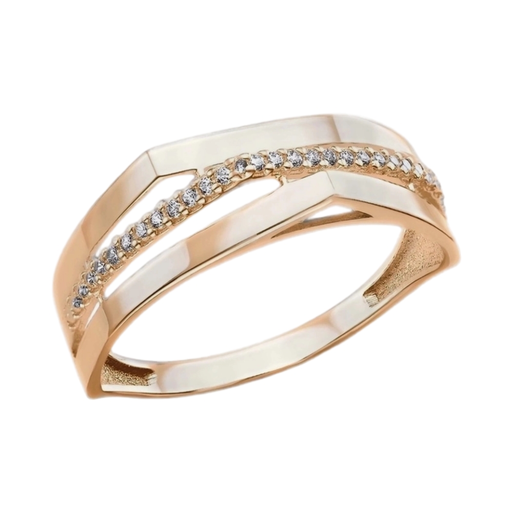 Ювелирное изделие - Кольцо из красного золота с фианитами в магазине Best-Gold 148434