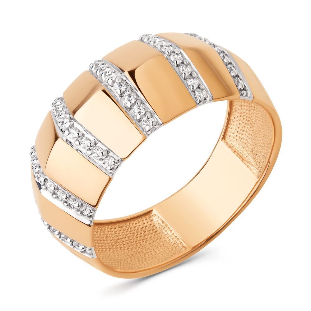 Кольцо из красного золота с фианитами Ювелирное изделие - Кольцо из красного золота с фианитами в магазине Best-Gold 145452