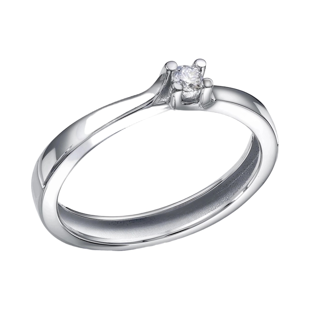 Ювелирное изделие - Кольцо помолвочное из белого золота с бриллиантом в магазине Best-Gold 050943