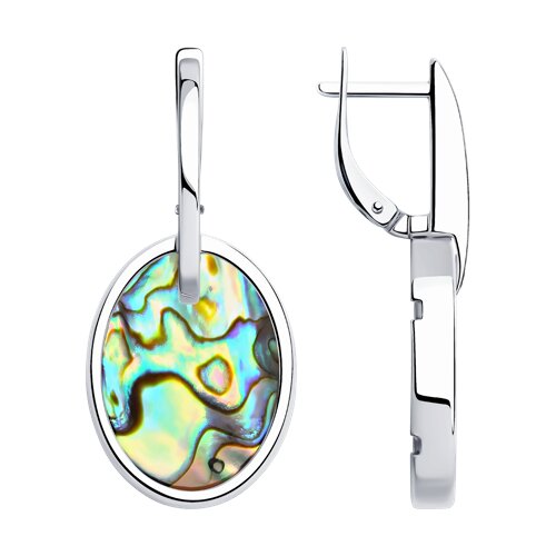 Ювелирное изделие - Серьги из серебра с перламутром в магазине Best-Gold 152556