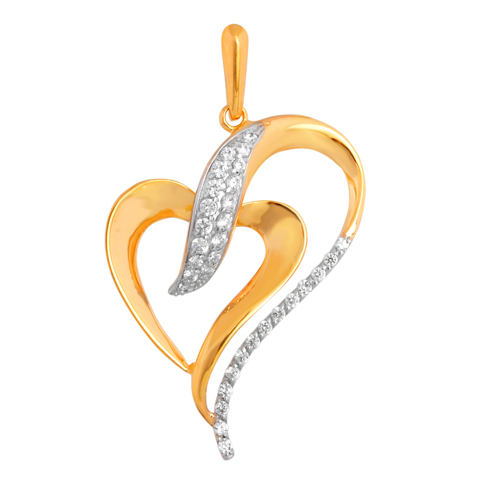 Ювелирное изделие - Подвеска из красного золота с фианитами в магазине Best-Gold 132083