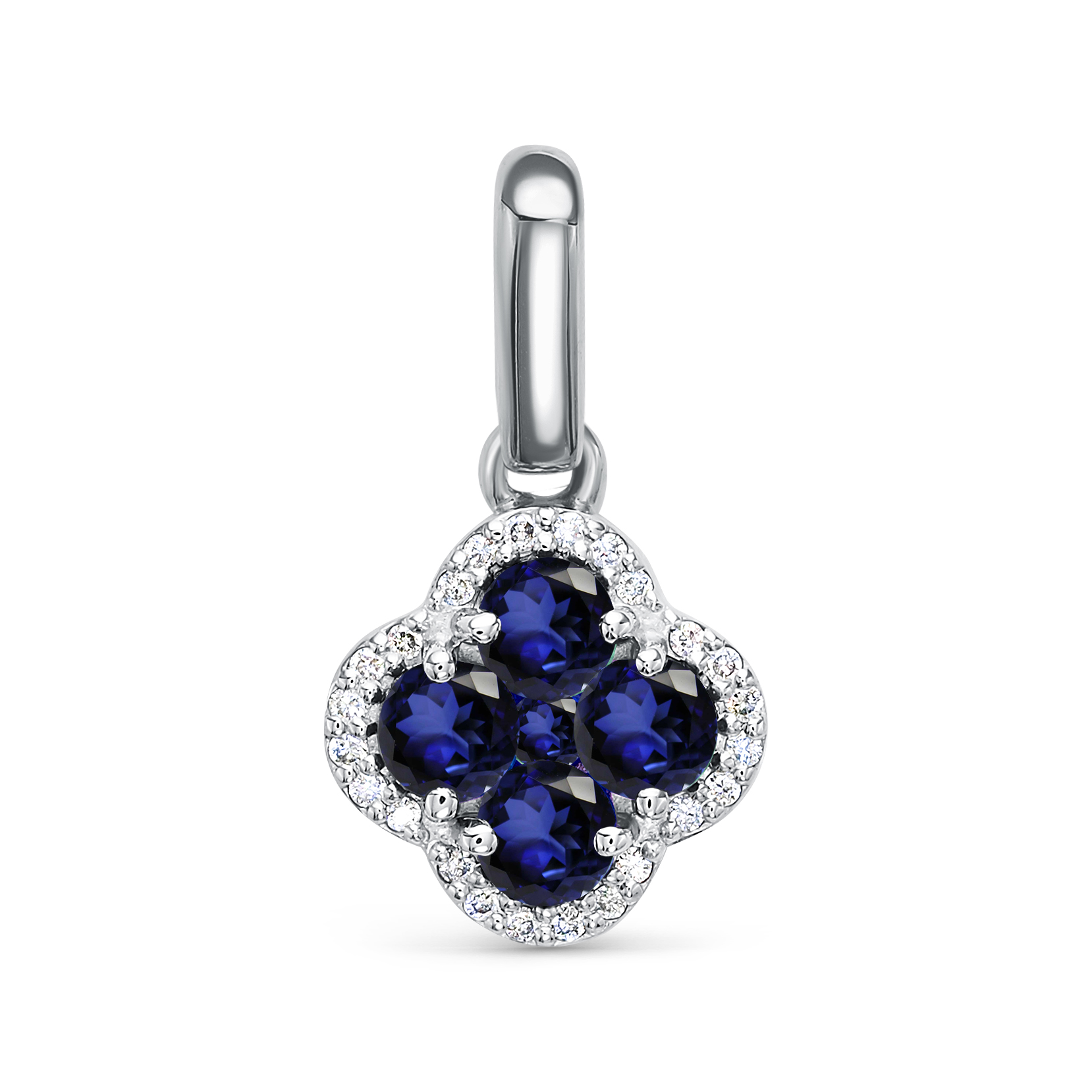 Подвеска из белого золота с сапфирами и бриллиантами Ювелирное изделие - Подвеска из белого золота с сапфирами и бриллиантами в магазине Best-Gold 131400