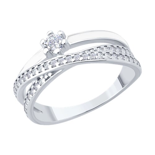 Ювелирное изделие - Кольцо из серебра с фианитами в магазине Best-Gold 151890