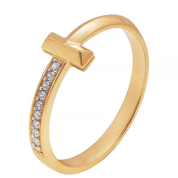 Ювелирное изделие - Кольцо из красного золота с фианитами в магазине Best-Gold 125816