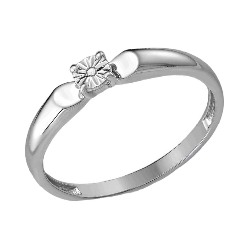 Ювелирное изделие - Кольцо из серебра с бриллиантом в магазине Best-Gold 153507