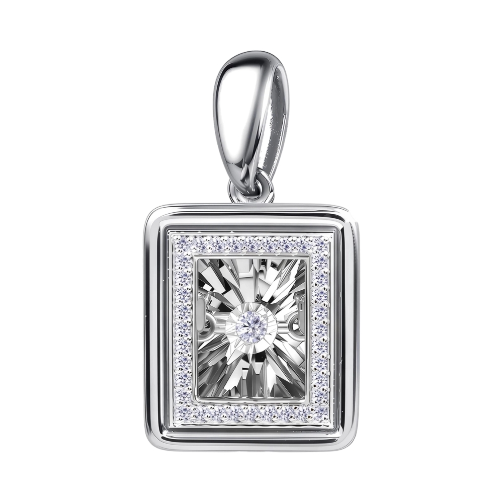 Ювелирное изделие - Подвеска из белого золота с бриллиантами в магазине Best-Gold 145250