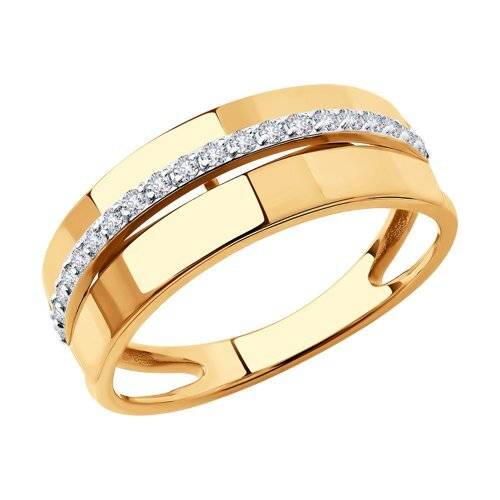 Ювелирное изделие - Кольцо из красного золота с фианитами в магазине Best-Gold 093332