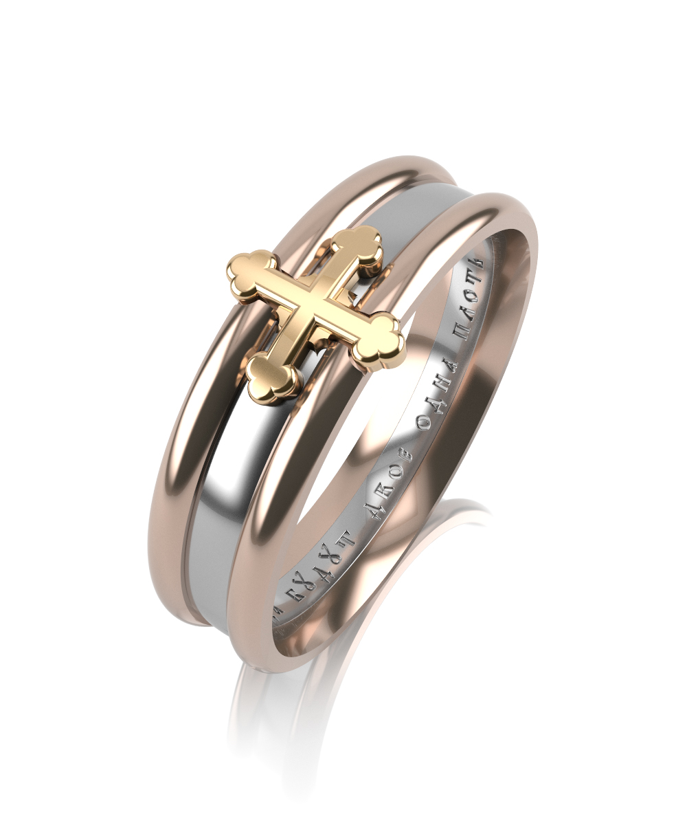 Обручальное кольцо в комбинированном золоте Ювелирное изделие - Обручальное кольцо в комбинированном золоте в магазине Best-Gold 126515