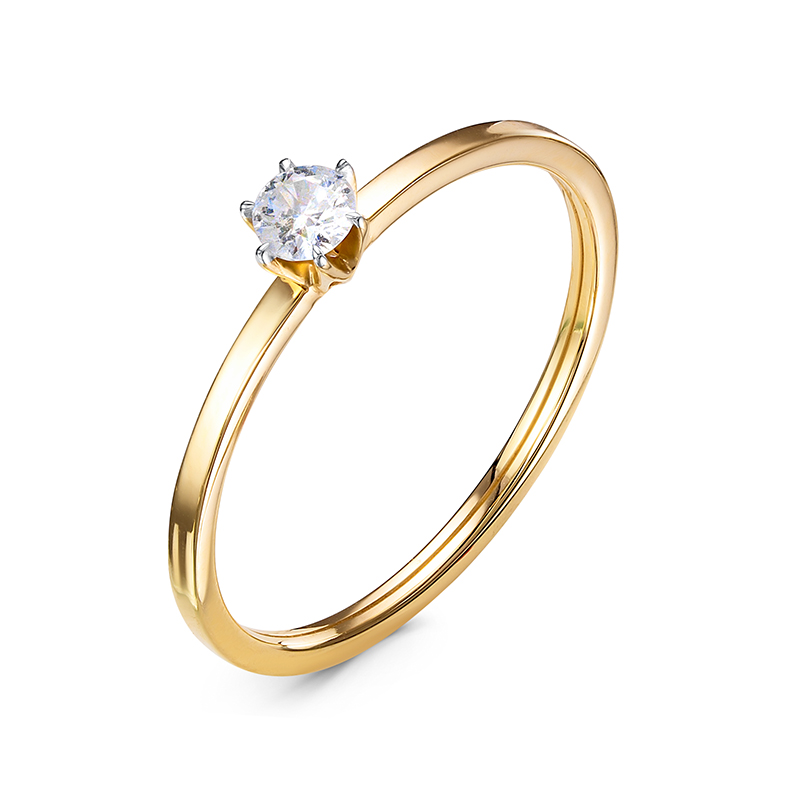 Ювелирное изделие - Кольцо из жёлтого золота с фианитами в магазине Best-Gold 128156