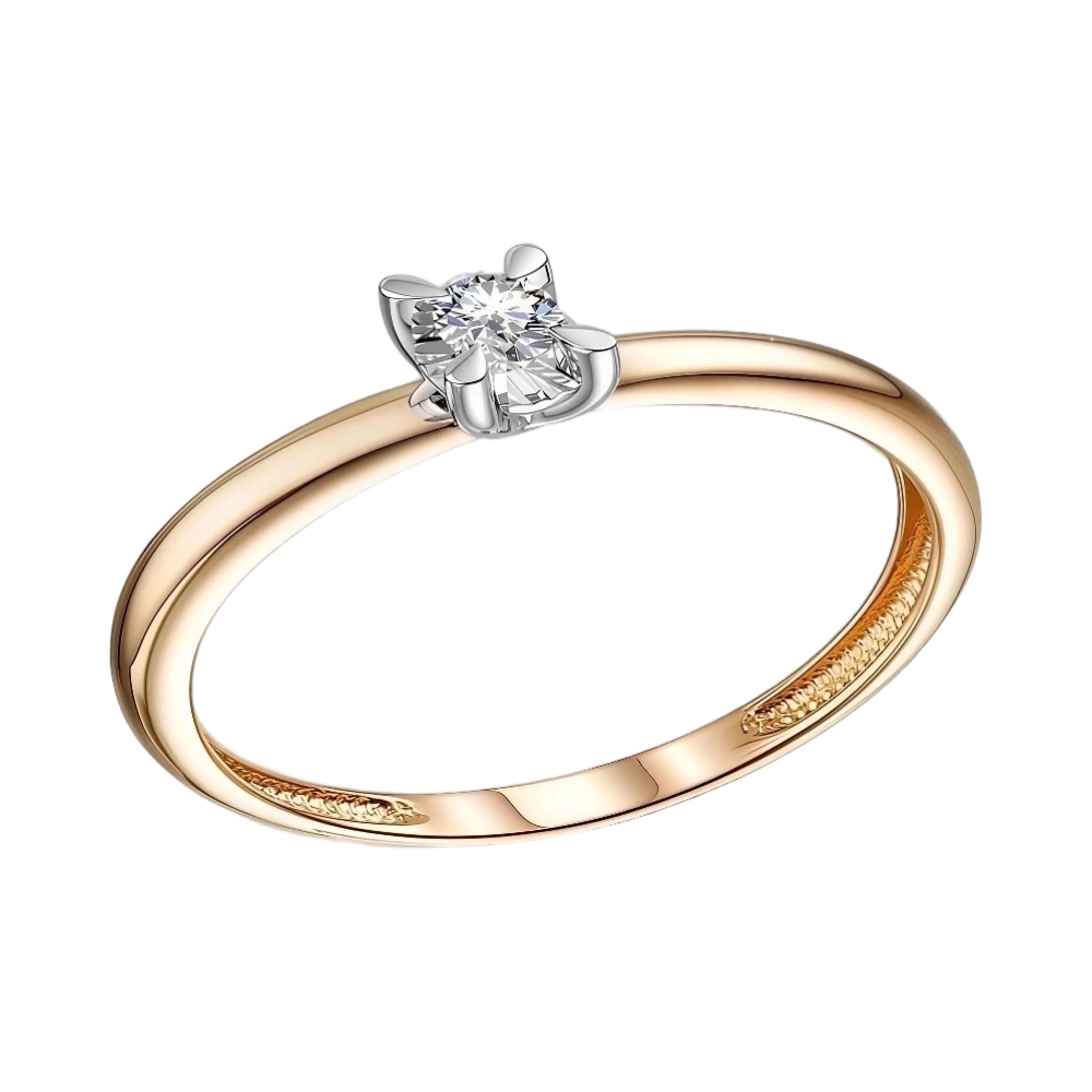 Ювелирное изделие - Кольцо помолвочное из красного золота с бриллиантом в магазине Best-Gold 066353