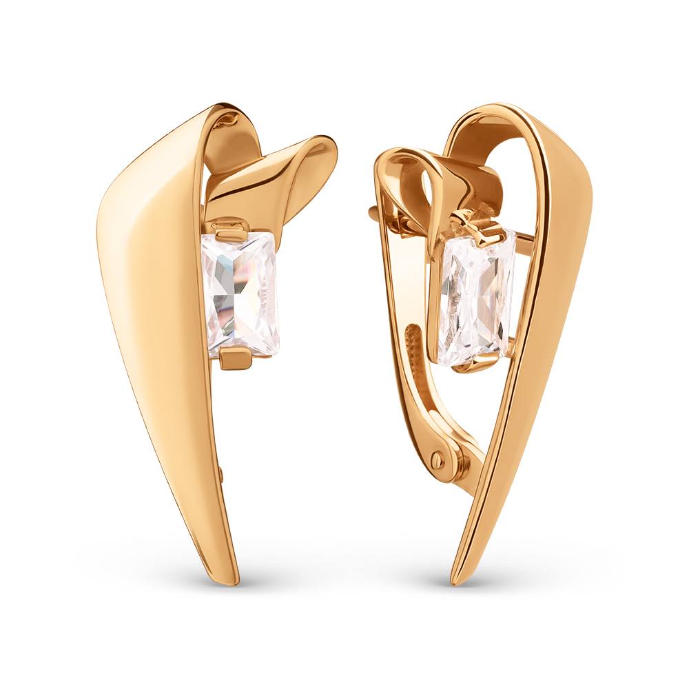 Ювелирное изделие - Серьги из красного золота с фианитами в магазине Best-Gold 151571
