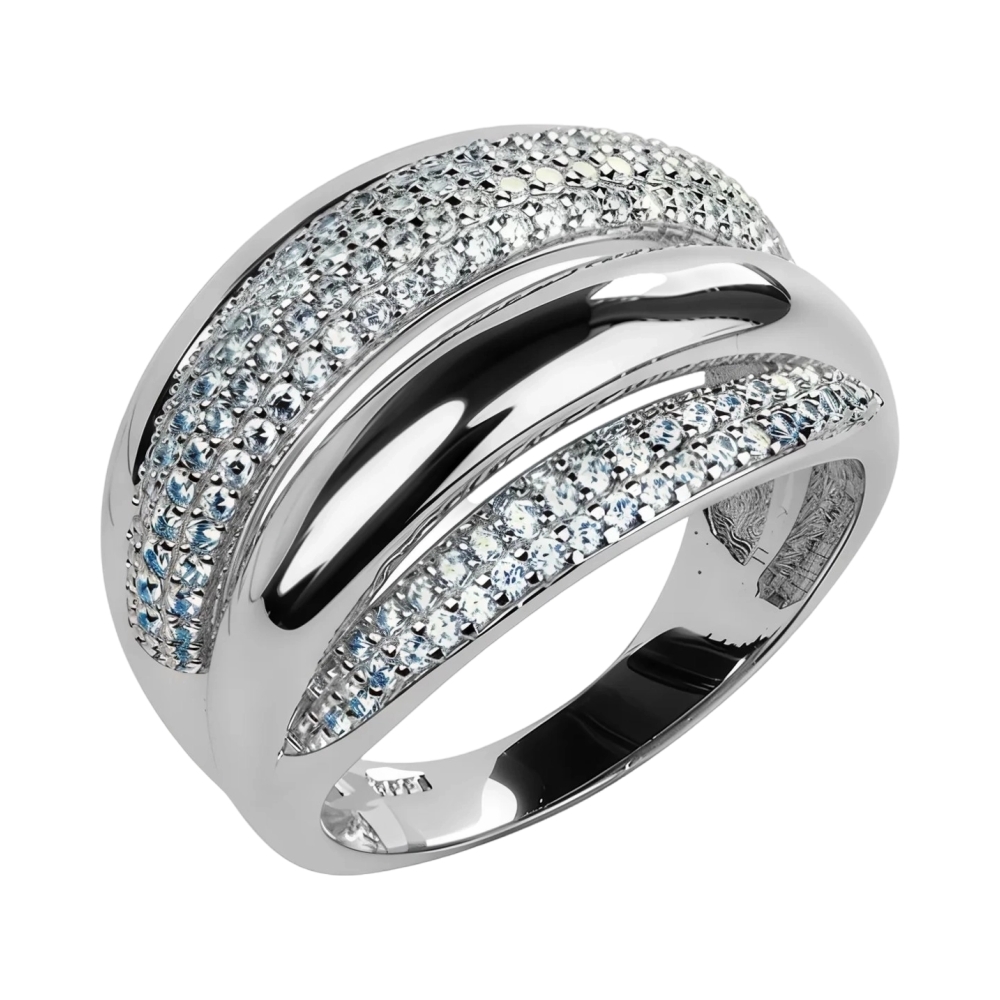 Ювелирное изделие - Кольцо из серебра с фианитами в магазине Best-Gold 119545