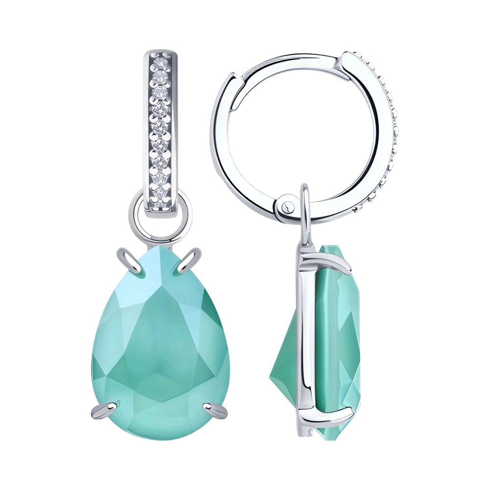 Серьги из серебра с нано кристаллом Ювелирное изделие - Серьги из серебра с нано кристаллом в магазине Best-Gold 152832