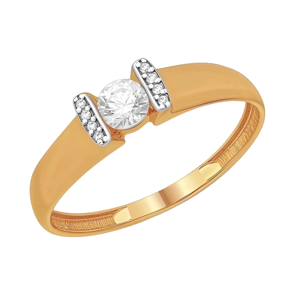 Кольцо из красного золота с фианитами Ювелирное изделие - Кольцо из красного золота с фианитами в магазине Best-Gold 129179