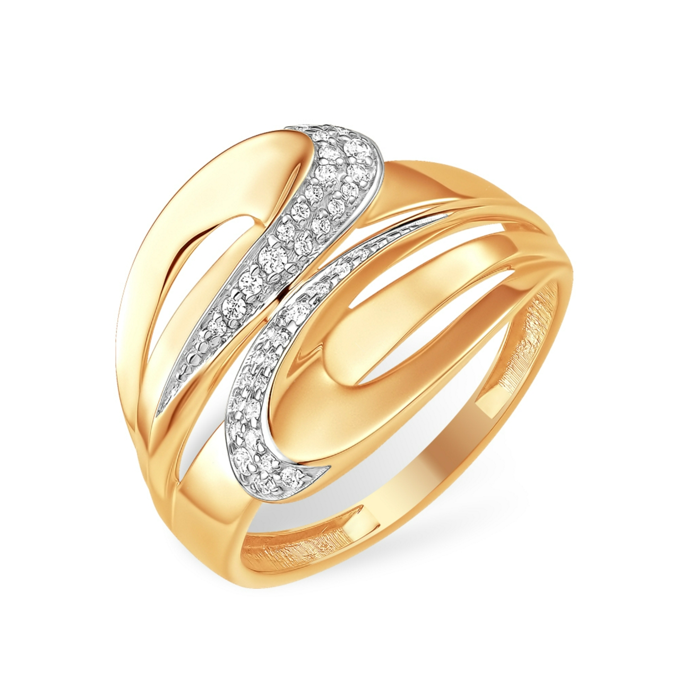 Кольцо из красного золота с фианитами Ювелирное изделие - Кольцо из красного золота с фианитами в магазине Best-Gold 147538