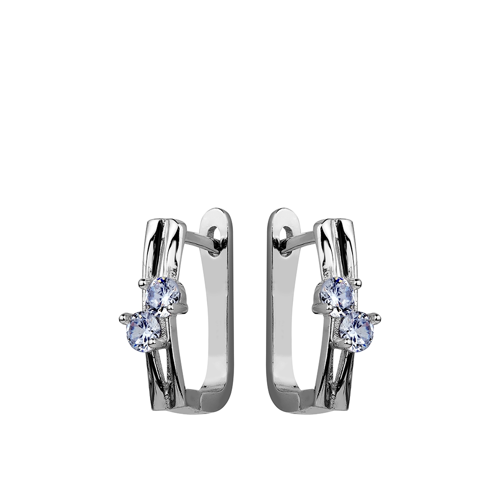 Ювелирное изделие - Серьги из серебра с цирконием в магазине Best-Gold 124425