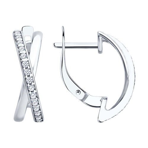 Ювелирное изделие - Серьги из серебра с фианитами в магазине Best-Gold 152786