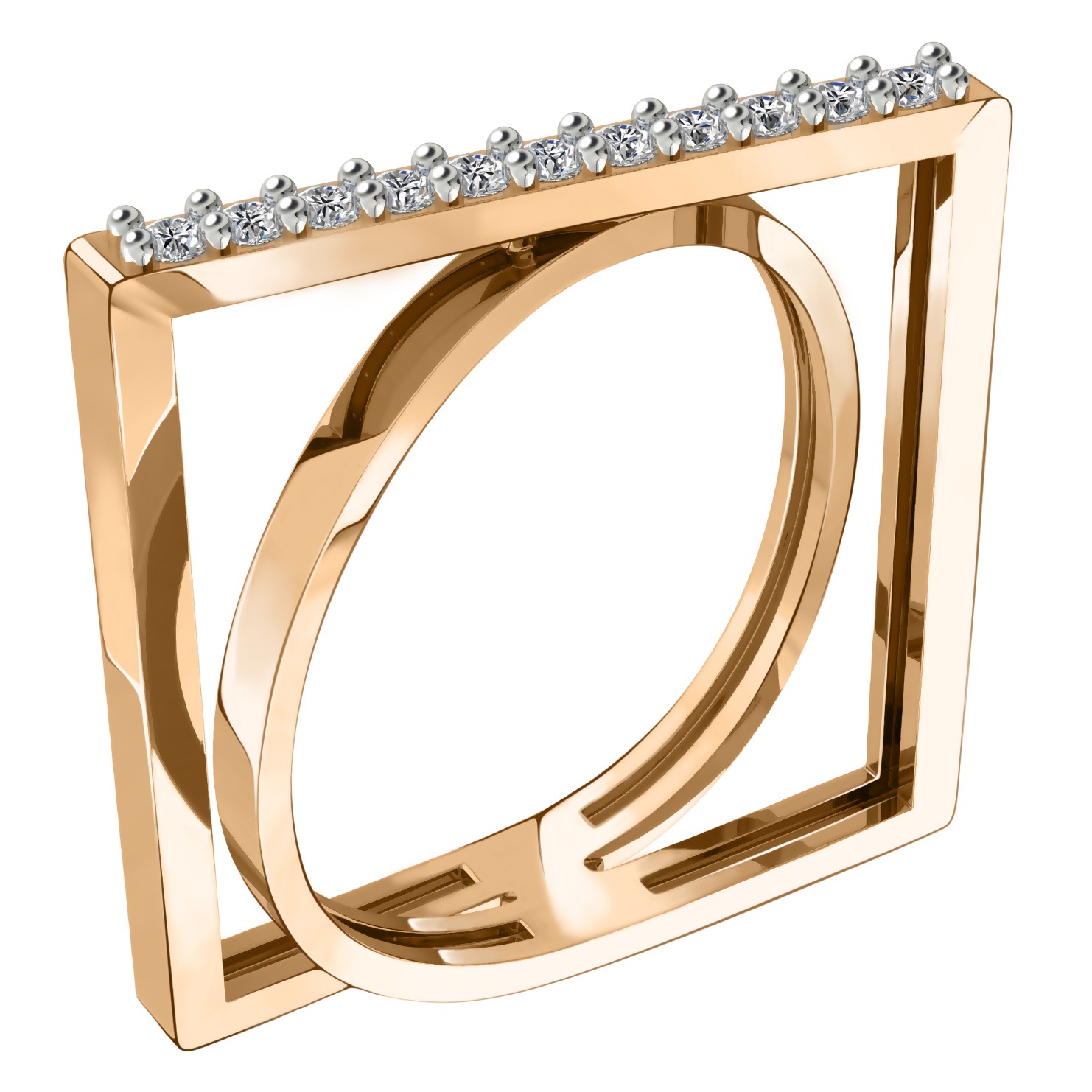 Кольцо из красного золота с фианитами Ювелирное изделие - Кольцо из красного золота с фианитами в магазине Best-Gold 134511