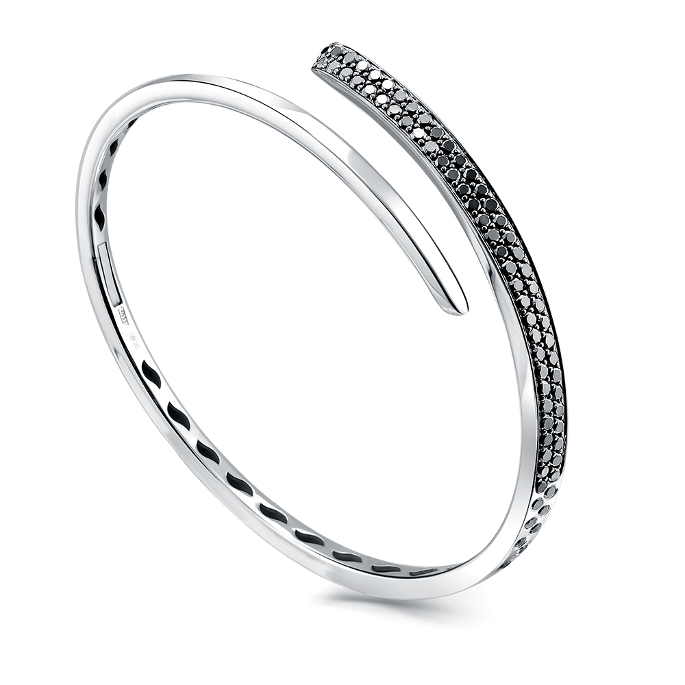 Браслет жесткий из белого золота с бриллиантами Ювелирное изделие - Браслет жесткий из белого золота с бриллиантами в магазине Best-Gold 132685