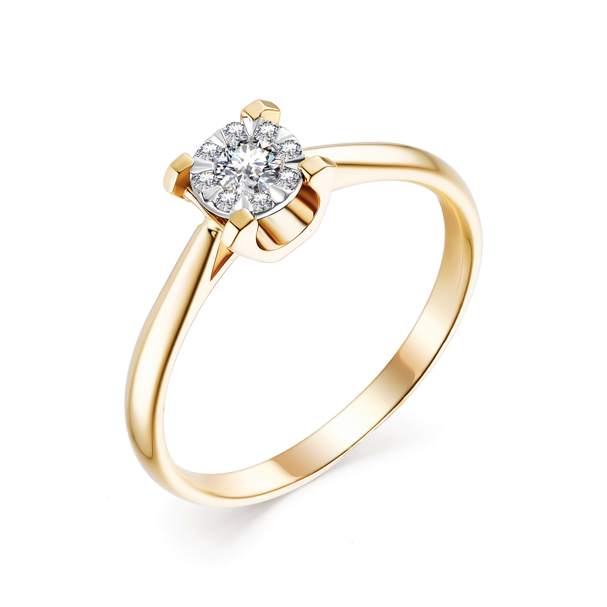 Кольцо из жёлтого золота с бриллиантами Ювелирное изделие - Кольцо из жёлтого золота с бриллиантами в магазине Best-Gold 033513