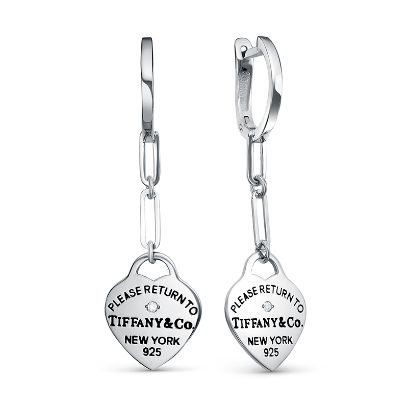 Серьги из серебра с фианитами